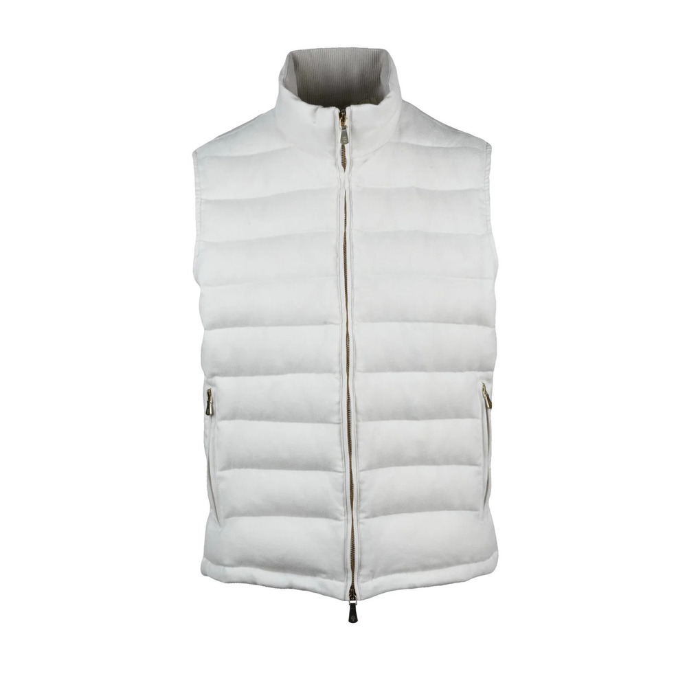 ELEVENTY White Centogrammi Linen Wool Silk Vest
